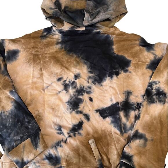 Blank NYC Blue and Brown Tie Dye Drawstring Hoodie Pullover Size M NWT - Picture 9 of 15